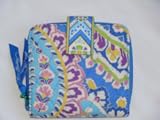 VERA BRADLEY CAPRI BLUE MINI ZIP WALLET PURSE GIFT NEW
