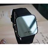 LEDウオッチ これって鏡?　腕時計?  ブラック