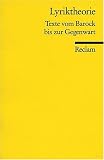 Lyriktheorie: Texte vom Barock bis zur Gegenwart - 