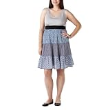 Juniors' Plus-Size Pure Energy Gray/White Sleeveless Empire Dress