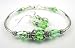 2 Piece Set: Peridot August Birthstone Bracelets: Handmade in Sterling Silver with Swarovski Crystal Birthstones
