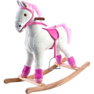 Happy Trails Plush Rocking Patricia Pony With Sound White/Pink