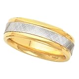 14K Two-Tone Gold Comfort Fit Wedding Band For Men and Women - Size 8