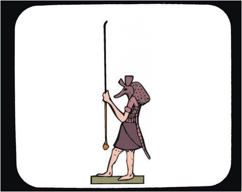 Cover image : Mouse Pad with man, stick, deity, standing, myth, Egypt, warrior, holding, mask, weapon, animal, Anubis