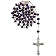 Purple Crystal Rosary with Faceted Rondell Beads in 8x6mm - 28'' Necklace - 21'' Overall Length