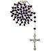 Purple Crystal Rosary with Faceted Rondell Beads in 8x6mm - 28'' Necklace - 21'' Overall Length