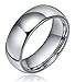 TIGRADE 2mm 4mm 6mm 8mm Titanium Ring Plain Dome High Polished Wedding Band Comfort Fit Size 4-15, 6mm, Silver, Size 7.5