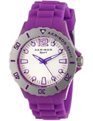 Akribos XXIV Womens AK536PU Essential Luminous Quartz Silicon Strap Watch