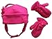 N'Ice Caps Baby Girls/Toddlers 2 Ply Fleece Applique Tassel Hat and Mitten Set