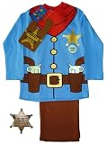 ThePyjamaFactory Fancy Dress Sheriff Long Boys Pyjamas - 3-4 Years