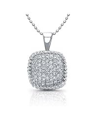 Victoria Kay 1/3ct White Diamond Square Rope Pendant in Sterling Silver, 18"