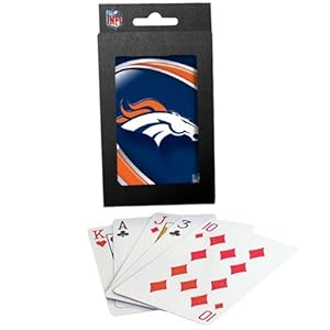 Logo Design Denver on Amazon Com  Denver Broncos Team Logo Vortex Design Playing Cards