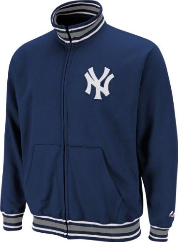 Majestic New York Yankees Navy Blue Clutch Hitter Full Zip Track Jacket (XX-Large)