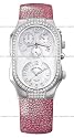 Philip Stein Teslar Mens Pink Stingray Strap Mother of Pearl Dial Diamond Chronograph Dual Time Watch 3DD-F-FSMOP-GP