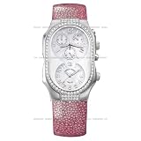 Philip Stein Teslar Mens Pink Stingray Strap Mother of Pearl Dial Diamond Chronograph Dual Time... by Philip Stein