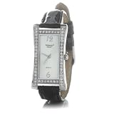 Bling Jewelry Inspired by Designer Stainless Steel Timepiece With Black Strap
