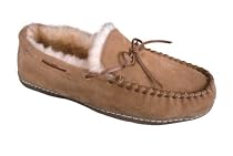 Lamo Sheepskin Australia Sheepskin Mockaroo Mens Shoes Suede Slippers Moccasins Chestnut