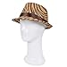 TrendsBlue Dark Brown Zebra Print Ribbon Band Fedora Straw Hat