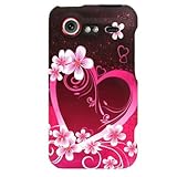 Hard Snap on Plastic RUBBERIZED With PINK HEART LOVE FLOWER Design Sleeve F ....