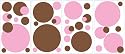 RoomMates RMK1245SCS Just Dots Pink/Brown Peel & Stick Appliques