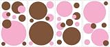 RoomMates RMK1245SCS Just Dots Pink/Brown Peel and Stick Appliques
