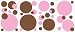 RoomMates RMK1245SCS Just Dots Pink/Brown Peel and Stick Appliques