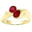 14K Yellow Gold Ruby and Diamond Ring