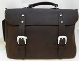 16″ Fine Leather Light Messenger Laptop Case L52 (full leather shoulder strap)