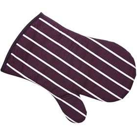 Printed Butchers Stripe gauntlet, Aubergine
