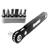Neiko Pocket Size Close-Quarters 1/4 inch Drive Mini Ratcheting Screwdriver and Bit Set