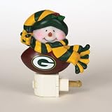 Pack of 2 NFL Green Bay Packers Snowman Christmas Night Lights 5"