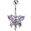 Tanzanite Purple Gem Butterfly Fairy Belly Ring