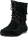 Forever Candice-22 Women's Sassy Two Layer Fringe Moccasin Ankle Booties