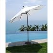 9' Round Aluminum Deluxe Auto Tilt Patio Umbrella - Quick Ship Finish: Latte, Fabric: B Grade Fern