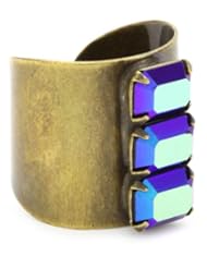 Sorrelli "Simply Divine" Chic Crystal Stacked Adjustable Ring
