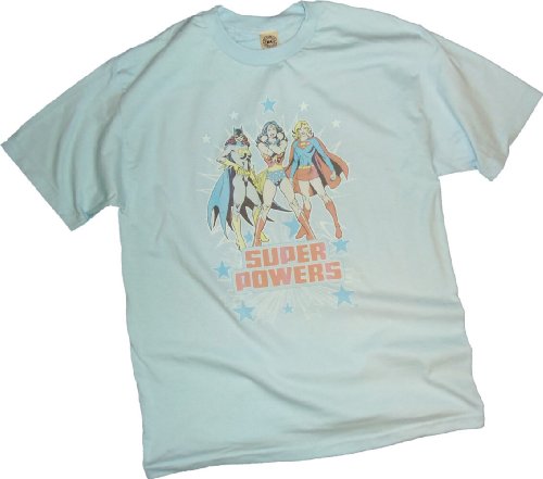  Super Powers x3 -- Batgirl - Wonder Woman - Supergirl Adult T-Shirt