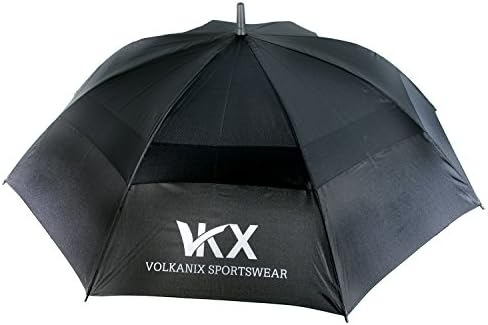 Volkanix 62 Inch Windproof Golf Umbrella with Auto-open Button and Double Canopy Wind Vent - Large Golf Umbrella Great for Protection from Sun, Rain and Wind