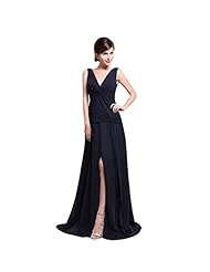 V-neck Belted Sleeveless Prom Dress  with a Brush/Sweep Train 