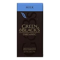 Green and Black's Organic Milk Chocolate Bar, 34% Cocoa, 3.5-Ounce Bars (Pack of 10)