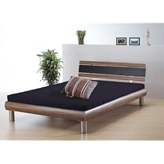 Futonbett Einzelbett 140x200 Nussbaum/schwarz Prag