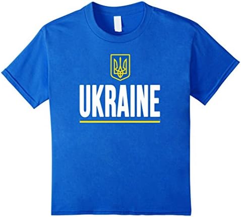 Kids UKRAINE T-shirt 2016 Ukrainian Tee Flag Men Women Kids 8 Royal Blue