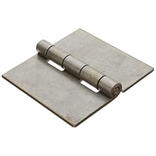 Steel Surface Mount Butt Hinge without Hole, Unplated Finish, 0.180" Leaf Thickness, 5" Open Width, 3/8" Pin Diameter, 5" Long, Removable Pin (Pack of 1)