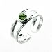 Modern Green CZ Brushed Sterling Silver Toe Ring