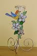 Bird and Flowers Stained Glass Vase