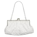 La Regale Beaded Trim Evening Bag - White
