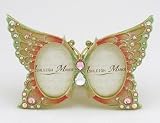 Beautiful Jeweled Picture Frame Double Butterfly