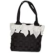 Large Bow Bucket Purse - White/Black