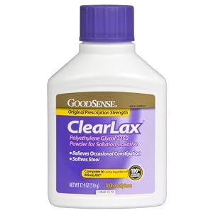 Good Sense Clearlax, Polyethylene Glycol, Osmotic Laxative 3350 Powder for Solution, 17.9 Ounce