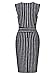 Miusol Women's Formal Scoop Neck Stripe Slim Work Bodycon Pencil Dress