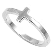 Sterling Silver Ring - 2mm Band Width - 7mm Face Height - Satin, Rhodium Plated finsh - Sizes: 4-9